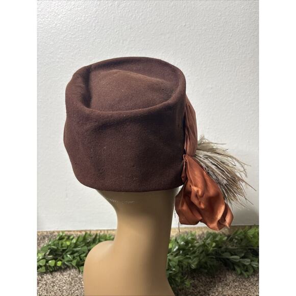 Early 1900’s Gage Brothers & Co Antique Tilt Hat Feathers Satin Velvet - Picture 6 of 16